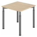 Hoogteverstelbaar bureau YAMA 8 G in eiken met grafietkleurige poten van hjh OFFICE PRO