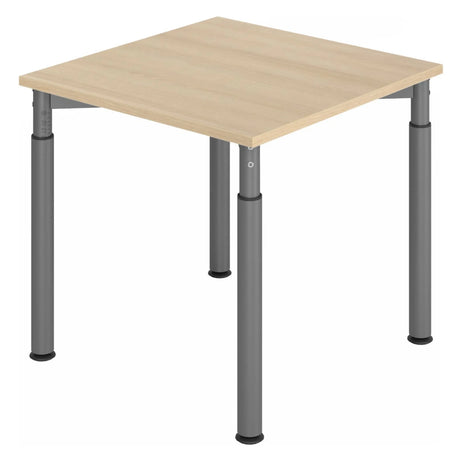 Hoogteverstelbaar bureau YAMA 8 G in eiken met grafietkleurige poten van hjh OFFICE PRO