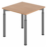 Hoogteverstelbaar bureau YAMA 8 G met lichtbruin houten blad en grijze poten van hjh OFFICE PRO