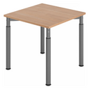 Hoogteverstelbaar bureau YAMA 8 G met lichtbruin houten blad en grijze poten van hjh OFFICE PRO