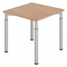 Hoogteverstelbaar bureau YAMA 8 S in walnoot-look met zilverkleurige poten van hjh OFFICE PRO