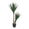 Kunstplant YUCCA in het groen met smalle bladeren en een zwarte pot van hjh OFFICE