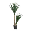 Kunstplant YUCCA in het groen met smalle bladeren en een zwarte pot van hjh OFFICE