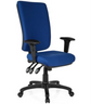 Professionele bureaustoel ZENIT HIGH met blauwe stoffen bekleding en zwarte armleuningen van hjh OFFICE