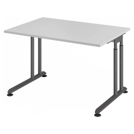 Hoogteverstelbaar bureau ZENO 12 G in grijs en grafiet met T-poot frame van hjh OFFICE PRO