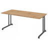 Hoogteverstelbaar bureau ZENO 19 G in essen-eiken met grafietkleurig frame van hjh OFFICE PRO